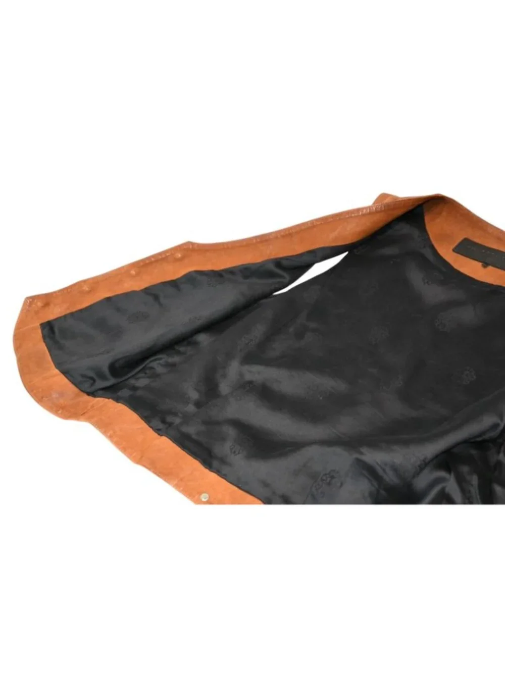 Chrome Hearts L Lng Bck Leather Vest Floral Button Brown S